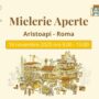 Locandina ufficiale Mielerie Aperte a Roma 2025 Aristoapi – evento gratuito nel Parco di Veio con visite guidate, degustazioni e laboratori tra api, miele e natura.